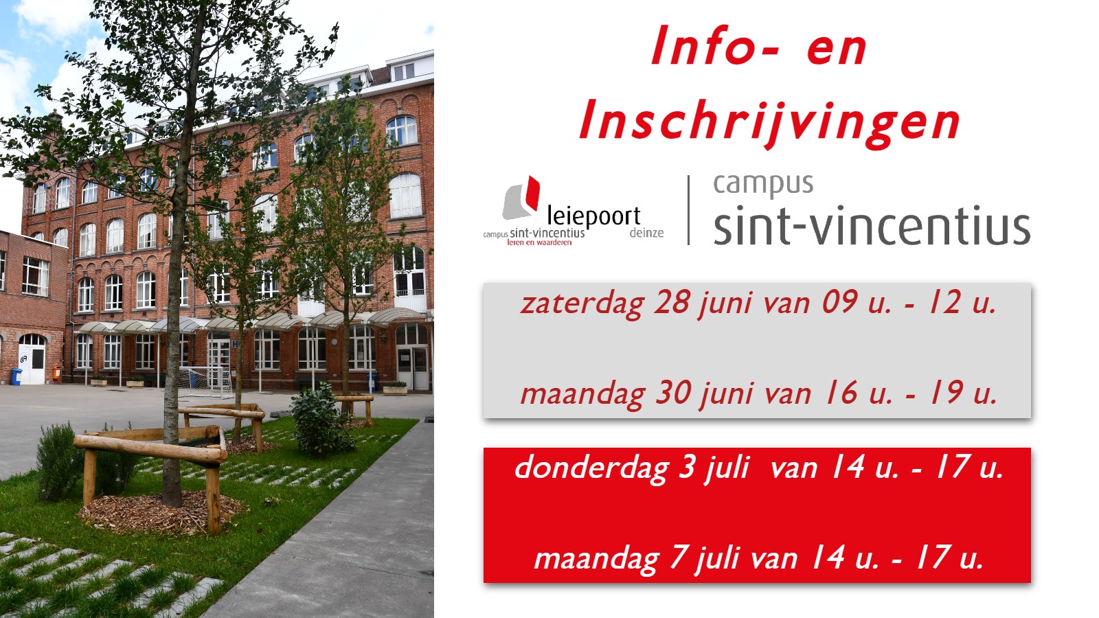 Inschrijvingen zomer 2025